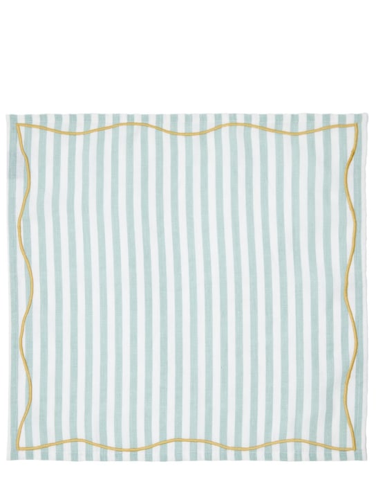 The Conran Shop: Set of 2 Le Sol striped napkins - Green - ecraft_1 | Luisa Via Roma