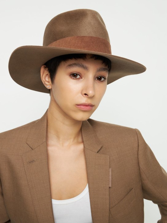 Janessa Leone: Alara wool hat - Dark Sand - women_1 | Luisa Via Roma