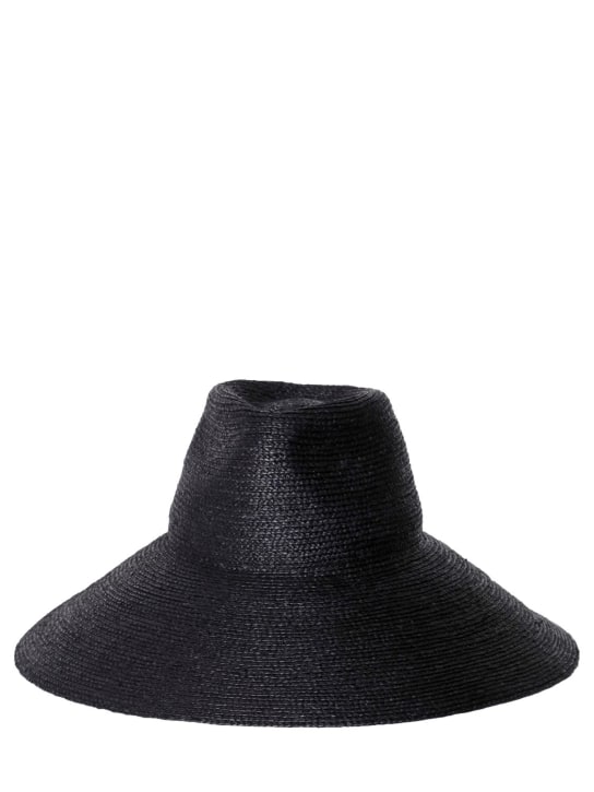 Janessa Leone: Tinsley raffia straw hat - Black - women_0 | Luisa Via Roma