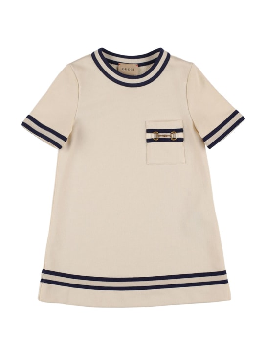 Gucci: Vestido de algodón - White/Multi - kids-girls_0 | Luisa Via Roma
