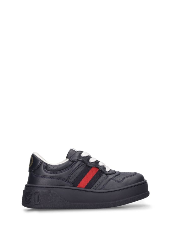 Gucci: Leather sneakers - Navy - kids-girls_0 | Luisa Via Roma