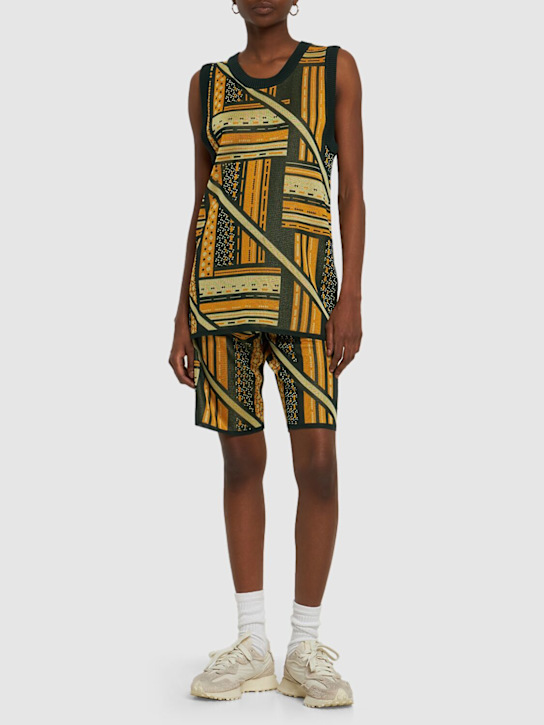 Jacquard viscose knit tank top - Thumbnail 2