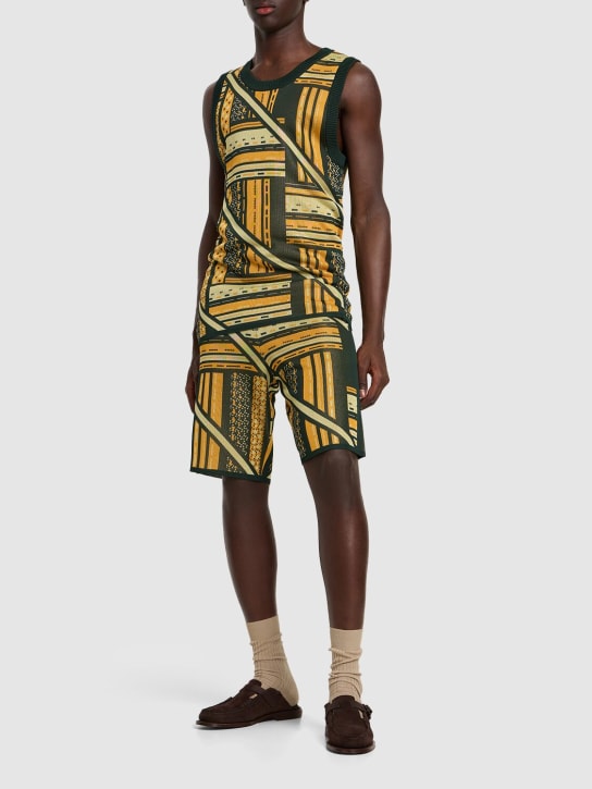 Jacquard viscose knit tank top - Thumbnail 2
