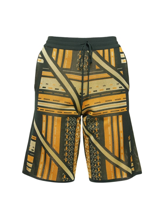 Ahluwalia: SHORTS AUS VISKOSEJACQUARD - Grün/Gelb - women_0 | Luisa Via Roma