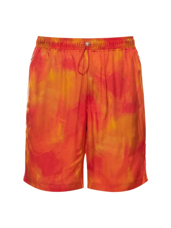 Ahluwalia: Viscose running shorts - Orange - men_0 | Luisa Via Roma