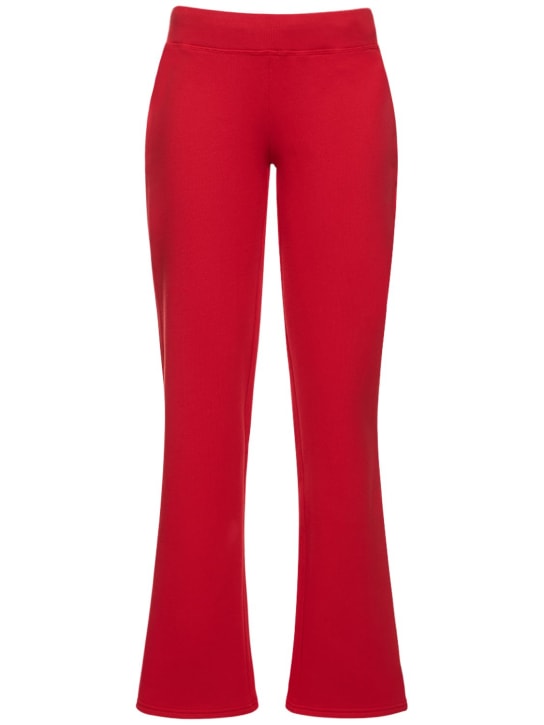 Mowalola: Logo print cotton jersey sweatpants - Red - men_0 | Luisa Via Roma