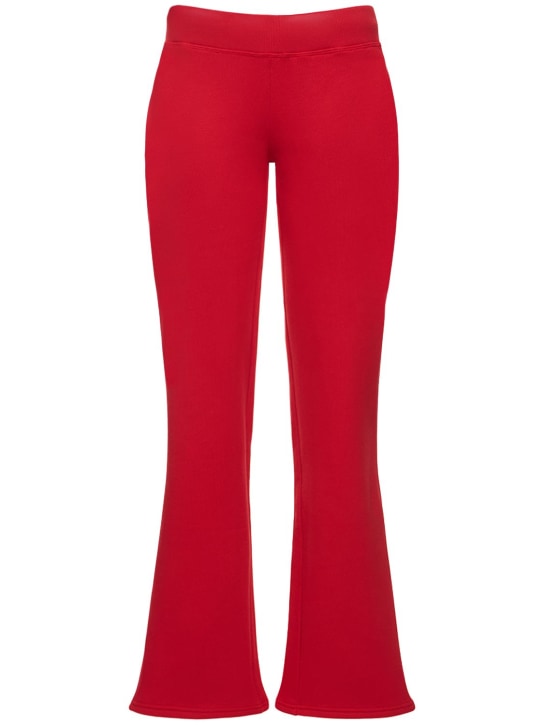 Mowalola: Logo印花棉质平纹针织运动裤 - 红色 - women_1 | Luisa Via Roma