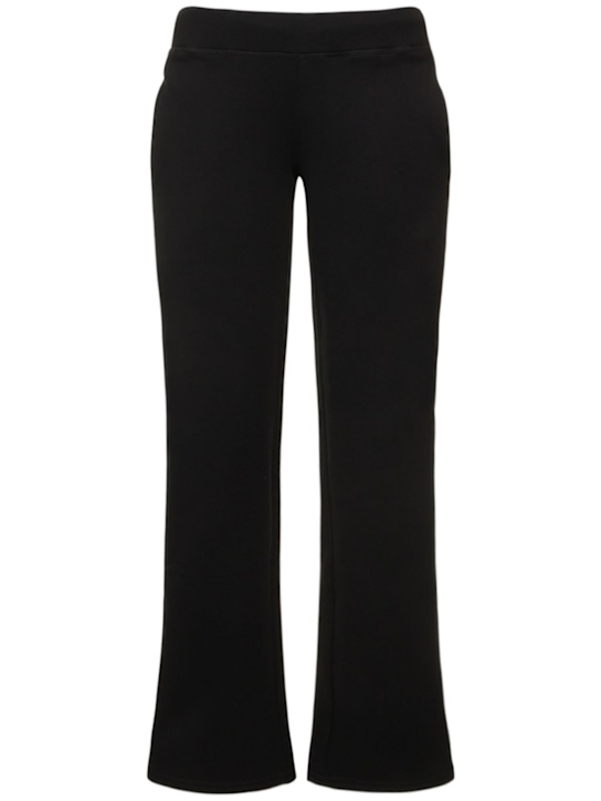 Mowalola: Logo print cotton jersey sweatpants - Black - women_0 | Luisa Via Roma