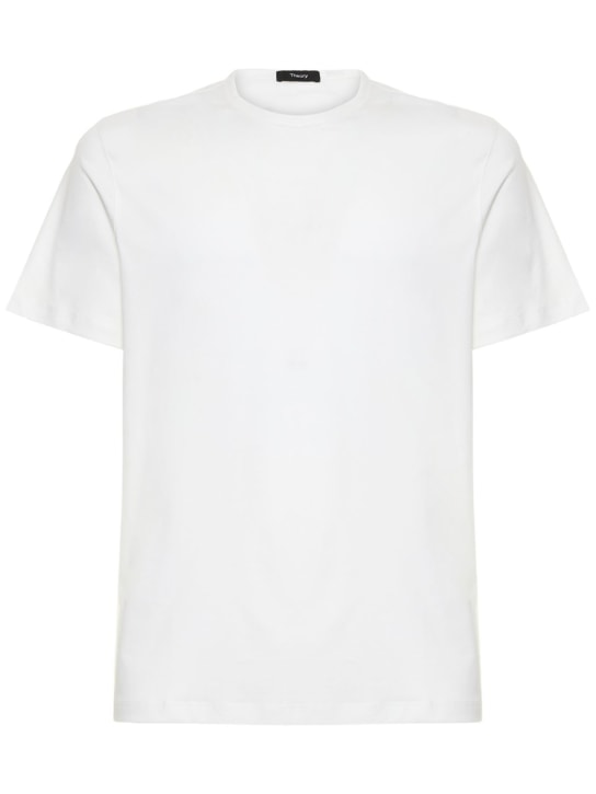 Theory: T-shirt Precise Luxe - Bianco - men_0 | Luisa Via Roma