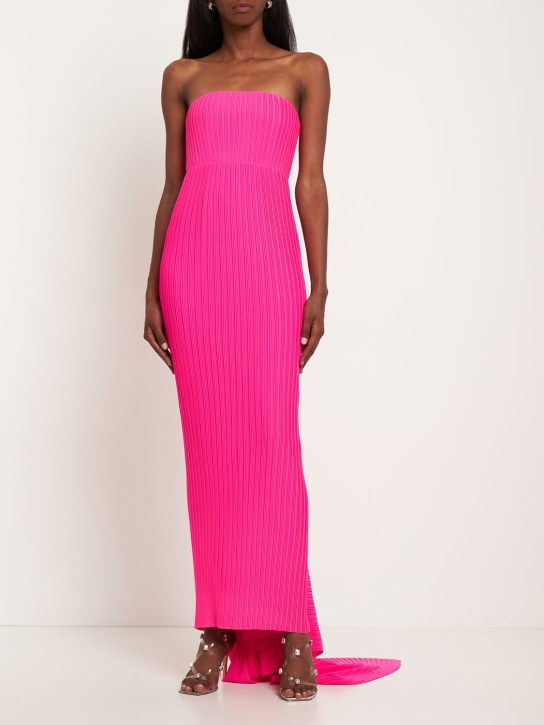 Solace London: Harlee pleated chiffon maxi dress - women_1 | Luisa Via Roma