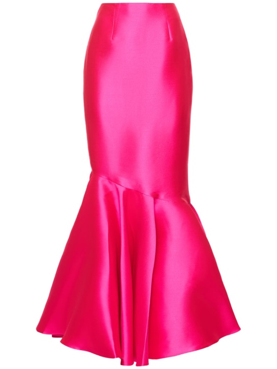 Solace London: Gonna lunga Felicity in twill - Fucsia - women_0 | Luisa Via Roma