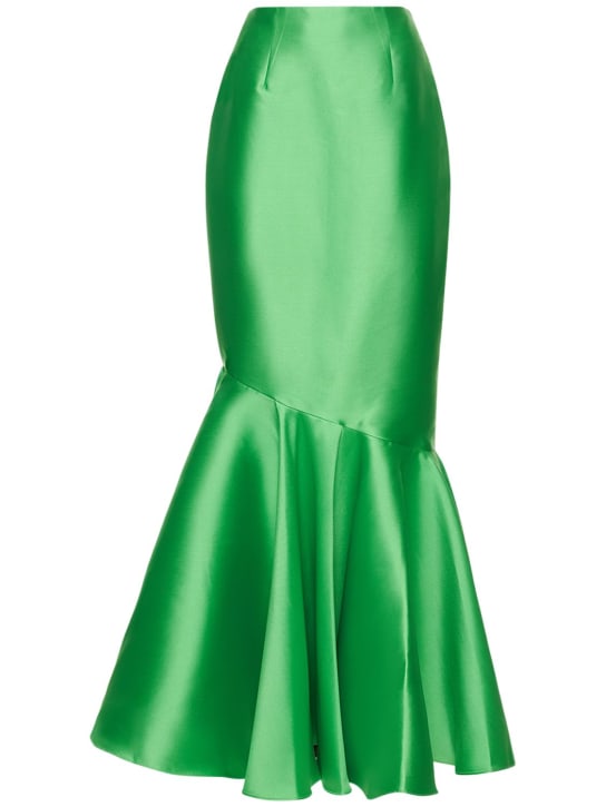 Solace London: Felicity 트윌 롱 스커트 - 그린 - women_0 | Luisa Via Roma
