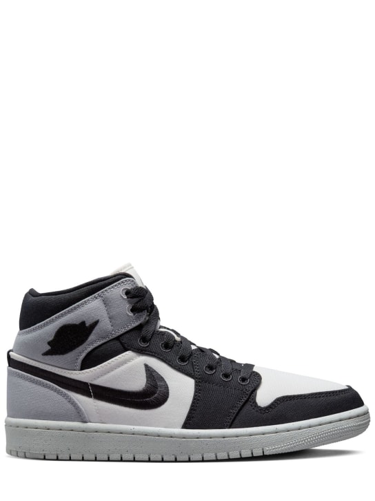 Nike: Sneakers Air Jordan 1 Mid SE - Sail/Black/Grey - women_0 | Luisa Via Roma