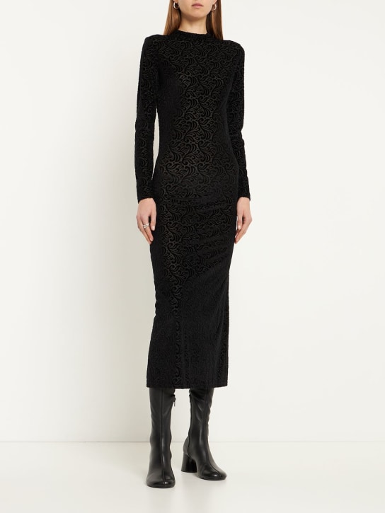 Musier Paris: Mireille open back jersey midi dress - Schwarz - women_1 | Luisa Via Roma