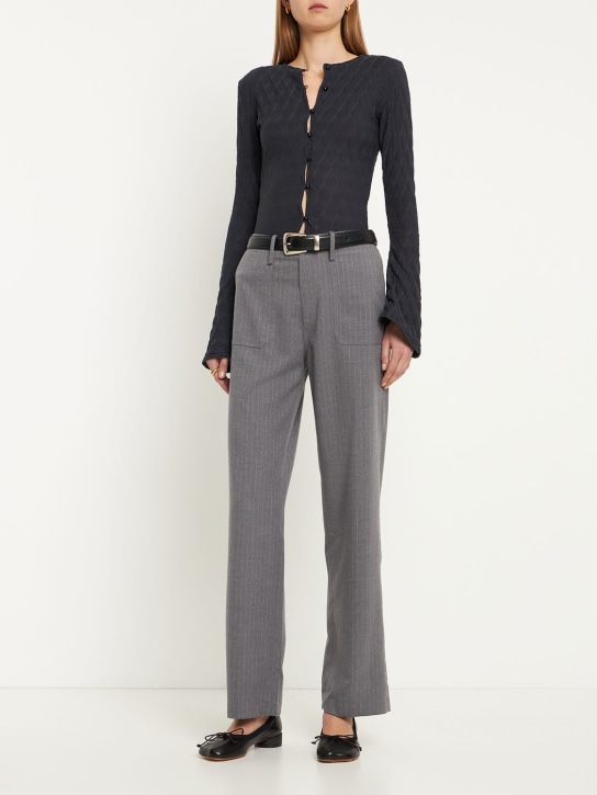 Musier Paris: Julie cargo straight leg pants - Grey - women_1 | Luisa Via Roma