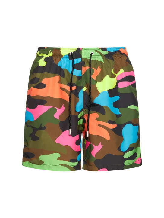 Mc2 Saint Barth: Bañador shorts de tech con estampado camuflaje - Multicolor - men_0 | Luisa Via Roma