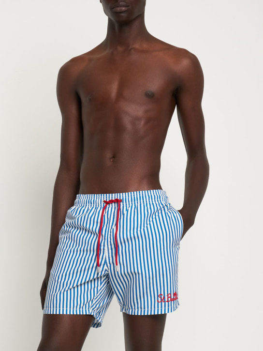 Mc2 Saint Barth: BADESHORTS AUS TECHNOSTOFF MIT DRUCK - men_1 | Luisa Via Roma