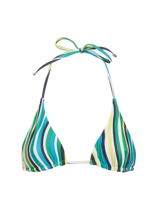 Simon Miller: Bwai striped triangle bikini top - Green/Multi - women_0 | Luisa Via Roma