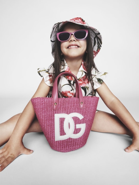 Dolce&Gabbana: HEMD AUS BAUMWOLLPOPELINE MIT BLUMENDRUCK - Weiß/Rosa - kids-girls_1 | Luisa Via Roma