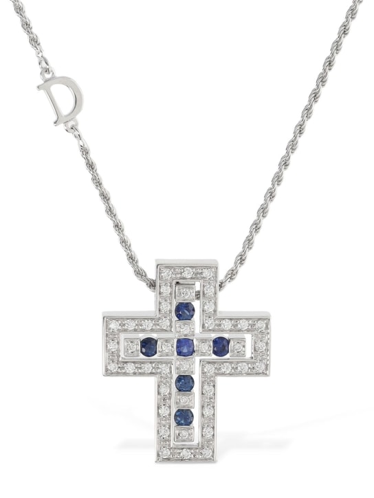 Damiani: Belle Epoque sapphire & diamond necklace - Blue/Diamond - women_0 | Luisa Via Roma