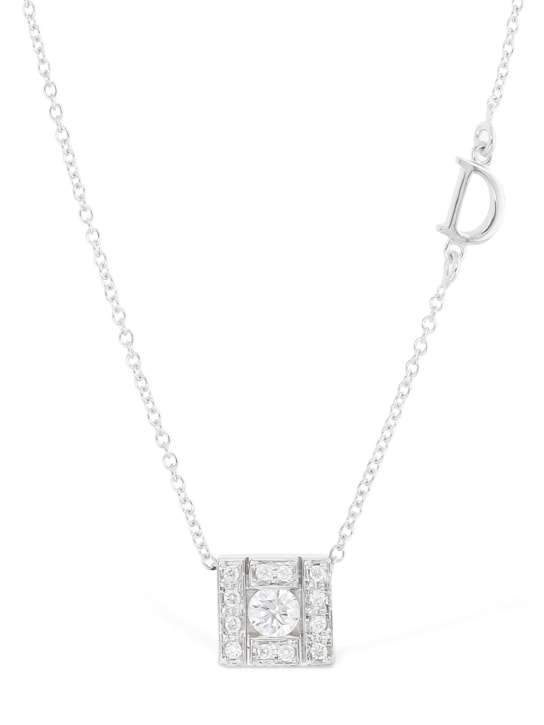 Damiani: Belle Epoque square diamond necklace - Silver/Diamond - women_0 | Luisa Via Roma
