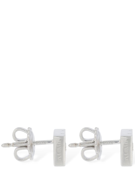 Damiani: Belle Epoque square diamond earrings - Silver/Diamond - women_4 | Luisa Via Roma