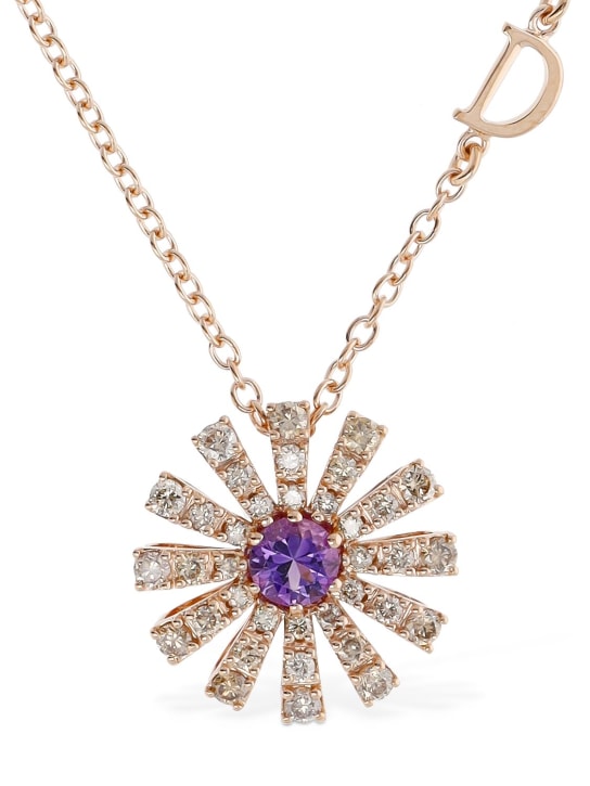 Damiani: Margherita amethyst & diamond necklace - Rose/Diamond - women_0 | Luisa Via Roma