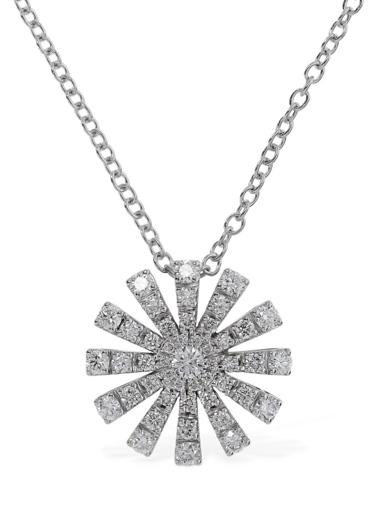 Damiani: Margherita 18kt gold & diamond necklace - Silver/Diamond - women_0 | Luisa Via Roma