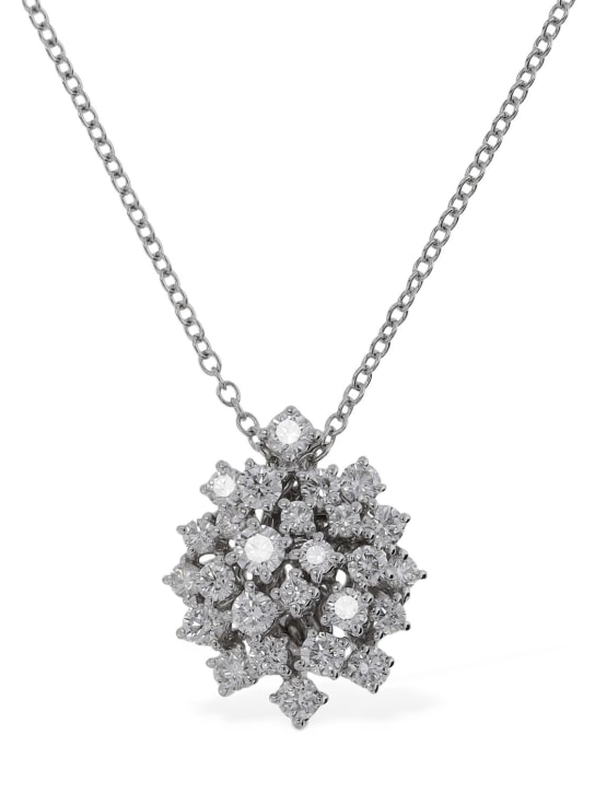 Damiani: Mimosa 18kt gold & diamond necklace - Silver/Diamond - women_0 | Luisa Via Roma