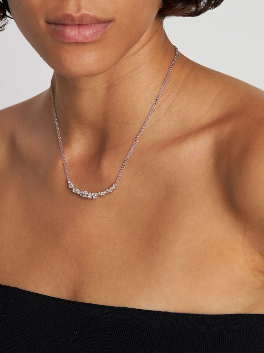 Damiani: Mimosa Flexi 18kt gold&diamond necklace - Silver/Diamond - women_1 | Luisa Via Roma
