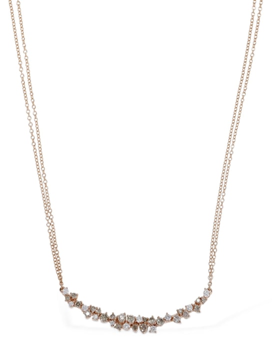 Damiani: Mimosa Flexi 18kt gold&diamond necklace - Rose/Diamond - women_0 | Luisa Via Roma