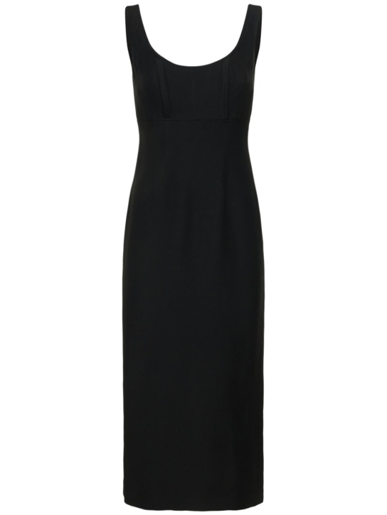 Roland Mouret: Midikleid aus Seide und Wolle - Schwarz - women_0 | Luisa Via Roma