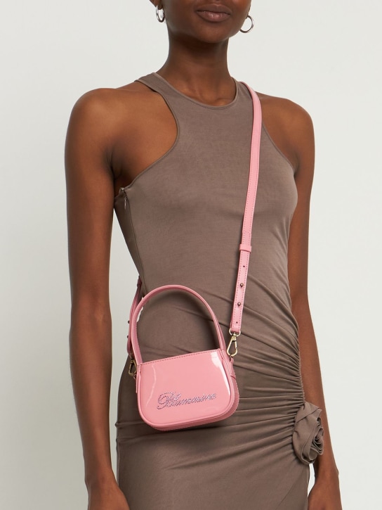 Blumarine: Mini Handtasche aus Lackleder - Kaugummi - women_1 | Luisa Via Roma