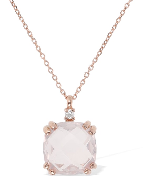 Bliss: Joy Candy 9kt gold & quartz necklace - Rose Gold/Pink - women_0 | Luisa Via Roma