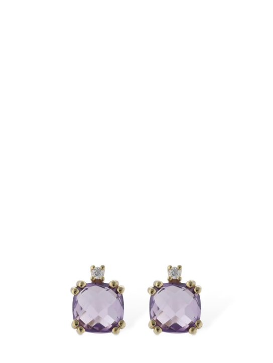Bliss: Joy Candy 9kt gold & amethyst earrings - Violet/Gold - women_0 | Luisa Via Roma