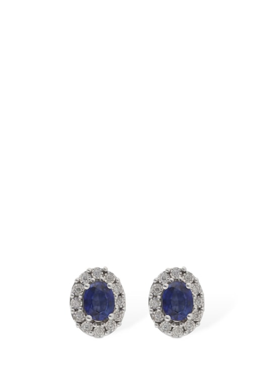 Bliss: Boucles d'oreilles saphir et diamants 18 K Regal - Argent/Bleu - women_0 | Luisa Via Roma