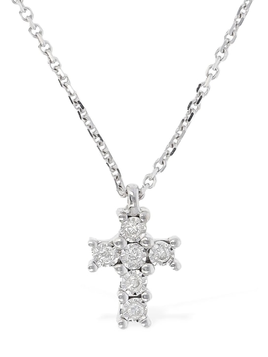 Bliss: Collier en diamants et or 18 K Rugiada - Silver/Diamond - women_0 | Luisa Via Roma