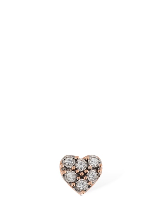 Bliss: Rugiada 18kt gold & diamond mono earring - Rose/Diamond - women_0 | Luisa Via Roma