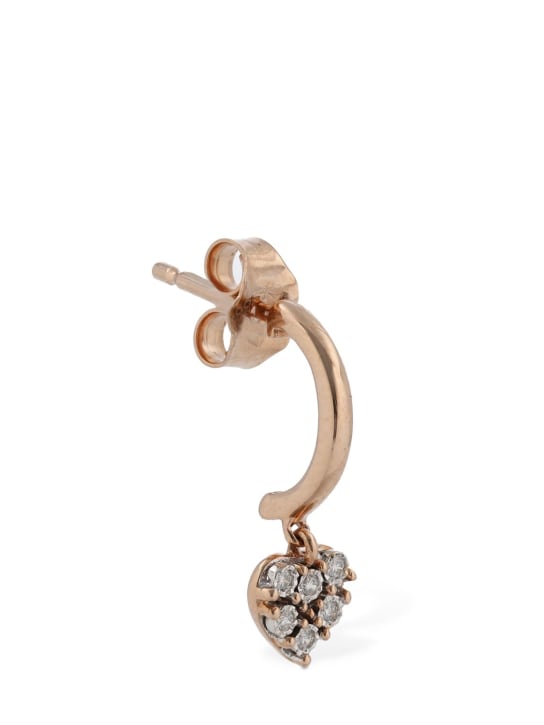 Bliss: Rugiada 18kt gold & diamond mono earring - Rose/Diamond - women_0 | Luisa Via Roma