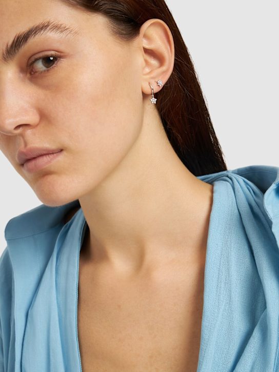 Bliss: Rugiada 18kt gold & diamond mono earring - Silver/Diamond - women_1 | Luisa Via Roma