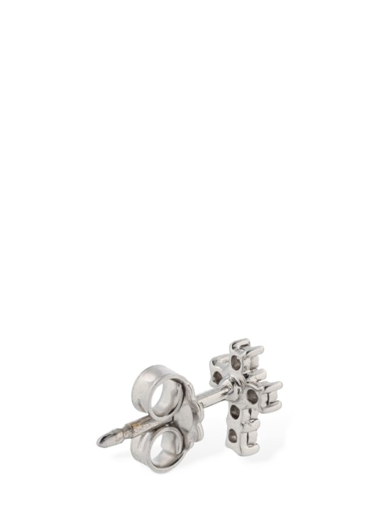 Bliss: Rugiada 18kt gold & diamond mono earring - Silver/Diamond - women_3 | Luisa Via Roma