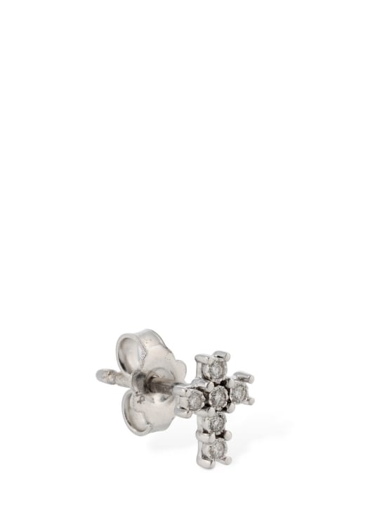 Bliss: Rugiada 18kt gold & diamond mono earring - Silver/Diamond - women_2 | Luisa Via Roma
