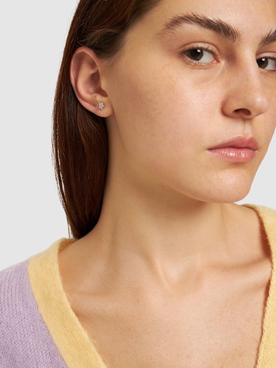 Bliss: Rugiada 18kt gold & diamond mono earring - Silver/Diamond - women_1 | Luisa Via Roma