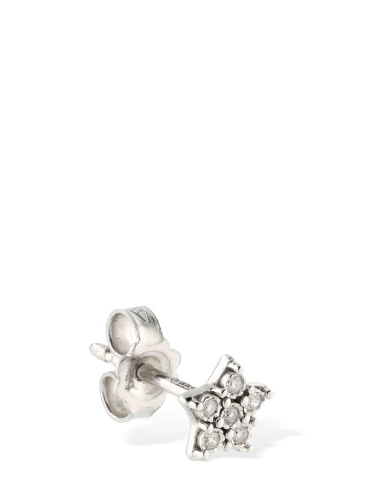Bliss: Rugiada 18kt gold & diamond mono earring - Silver/Diamond - women_2 | Luisa Via Roma