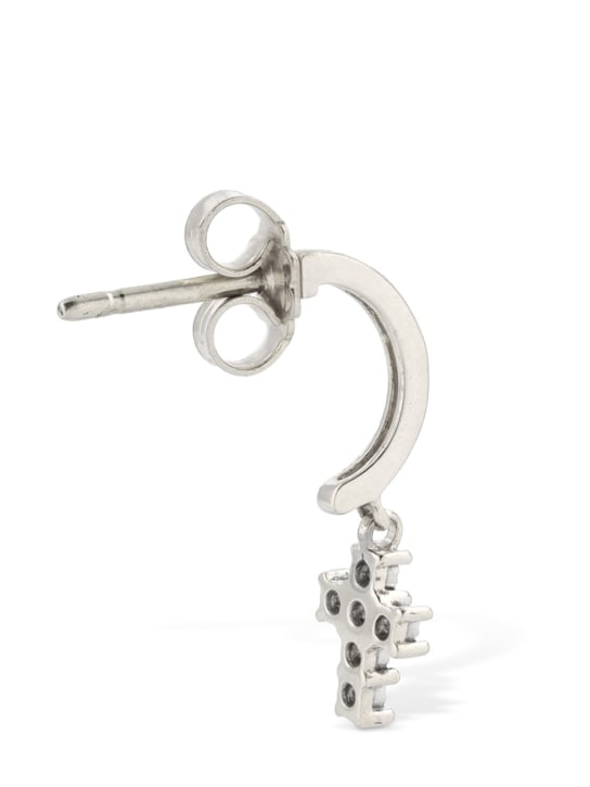 Bliss: Rugiada 18kt gold & diamond mono earring - Silver/Diamond - women_3 | Luisa Via Roma