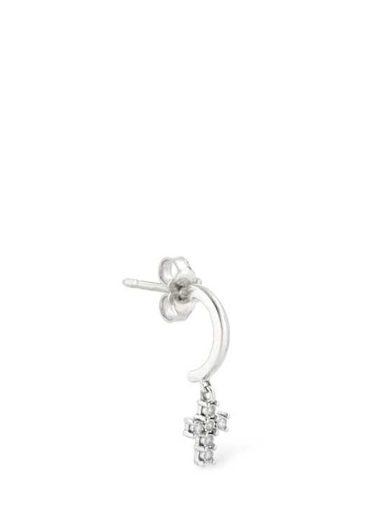 Bliss: Rugiada 18kt gold & diamond mono earring - Silver/Diamond - women_0 | Luisa Via Roma