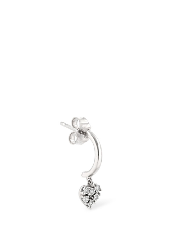 Bliss: Rugiada 18kt gold & diamond mono earring - Silver/Diamond - women_0 | Luisa Via Roma