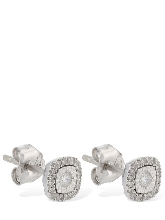 Bliss: Rugiada 18kt gold & diamond earrings - Silver/Diamond - women_2 | Luisa Via Roma