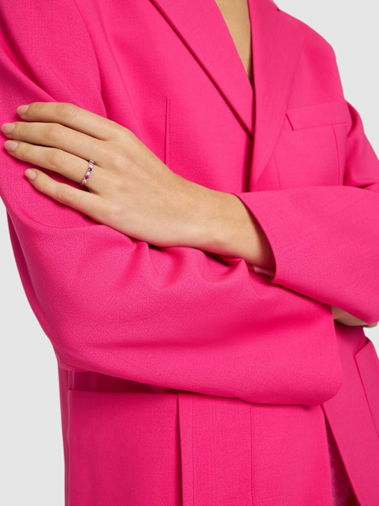 Bliss: Anello Rugiada in oro 18kt / diamanti e rubino - Argento/Rosso - women_1 | Luisa Via Roma