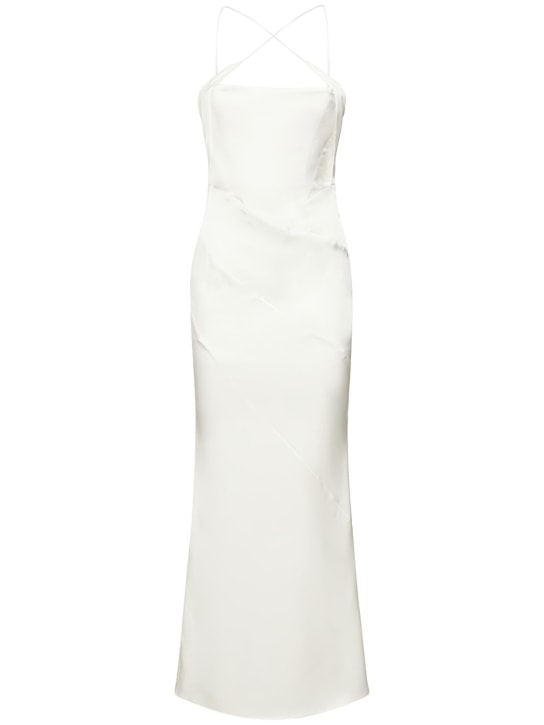 16arlington: Esteli satin corset midi dress - Ivory - women_0 | Luisa Via Roma